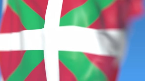 Basque Country Flag Waving Seamless Loop Animation