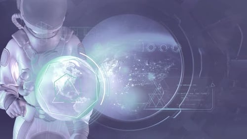 An Astronaut Is Analyzing Data From The Earth's Orbit HD