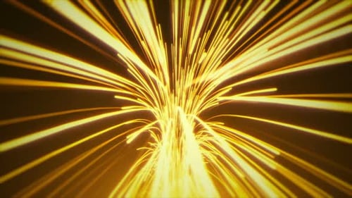 Dynamic Golden Light Streaks Abstract Tunnel Animation