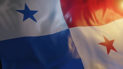 Realistic Waving Panama Flag Loop