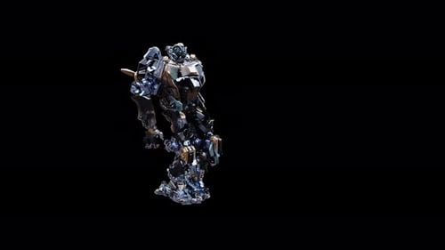 Futuristic 3D Metallic Robot Character Walking and Running Animation