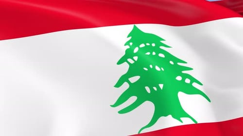 Realistic Waving Flag of Lebanon Seamless Loop