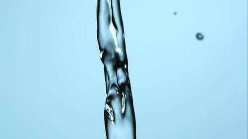 Clear Water Pouring and Splashing in Close Up
