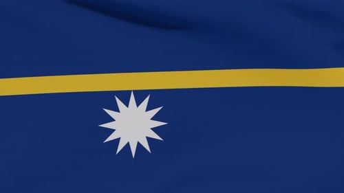 Realistic Waving Flag of Nauru Seamless Loop Animation