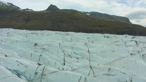 Svinafellsjokull Glacier and Hill. Iceland. Aerial View