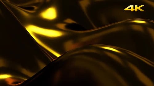 Animated Golden Fluid Waves Abstract Motion Background