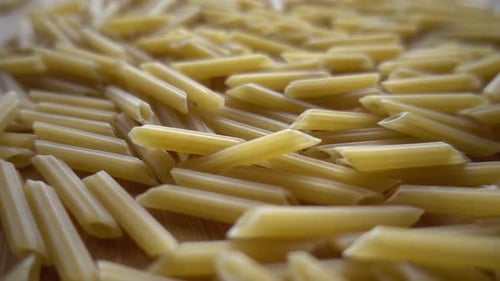 Close-Up of Uncooked Penne Pasta