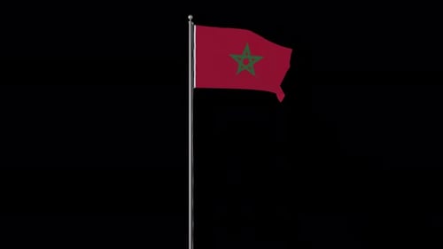 Morocco Flag Waving Seamless Loop Animation