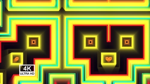 Pulsating Neon Geometric Abstract Pattern Background Loop