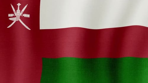 Oman National Flag Waving Seamless Loop