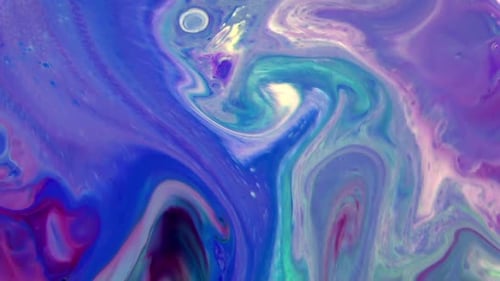 Abstract Ink Colors Mixing Close Up