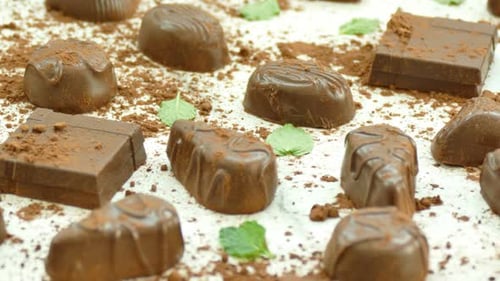 Delicious Chocolate Arrangement with Mint Leaves