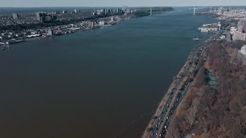 Freeway Cars and Trucks on Road Traffic on Highway