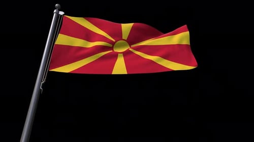 Realistic North Macedonia Flag Waving Loop