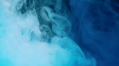 Blue Paints Mixture Dissolves