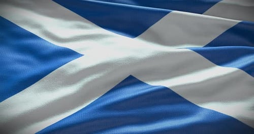 Realistic Waving Flag of Scotland Seamless Loop Background