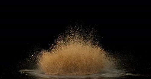 Ginger, Zingiber officinale, Powder against Black Background, Slow Motion 4K