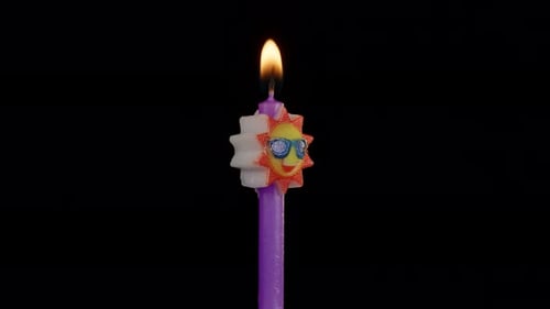 Burning Birthday Candle Flame With Sun Emoji