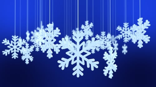 3 D Schneeflocke auf blauem Hintergrund