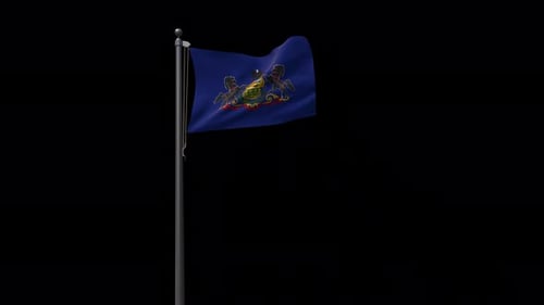 Realistic Waving Pennsylvania State Flag Animation