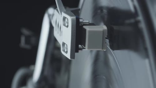 Vinyl Record Spinning on Turntable Close Up