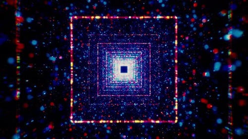 Bright Square Tunnel with Particles