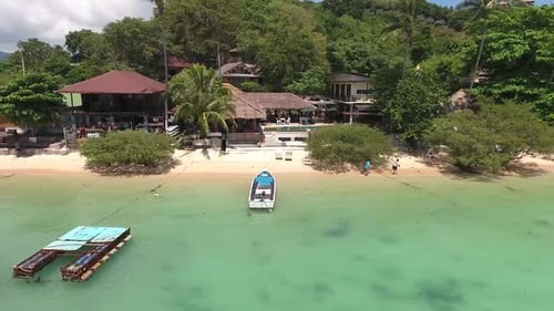 Flying Above Tropical Beach