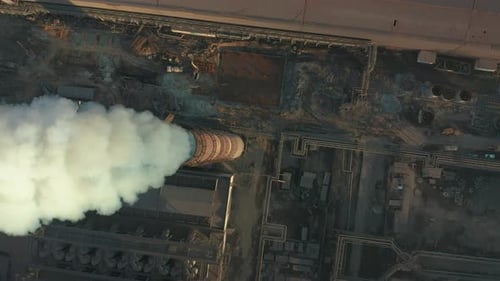 Smoking Factory Chimneys. Environmental Problem of Pollution of Environment and Air in Large Cities