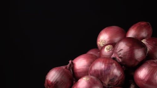 Rotating Red Onions Background