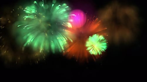 Bright Colorful Fireworks Bursting Overlay for Celebrations