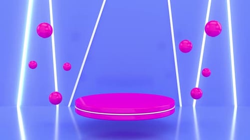 Empty pink podium