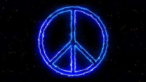Electric Peace Sign Reveal Animation