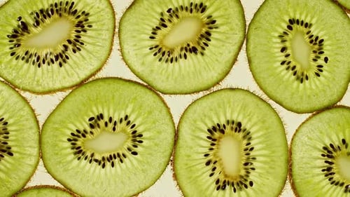 Vibrant Kiwi Slices in a Detailed Close Up