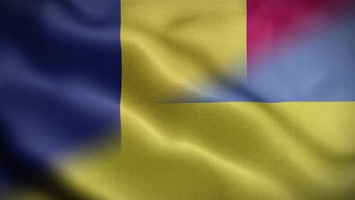 Waving Blue Yellow Red Animated Flag Loop