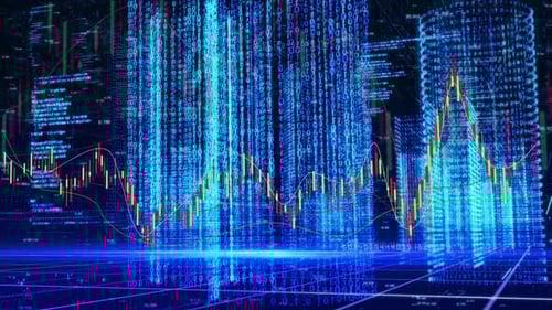 Business Finance Technology Wall Street Smart City Stock Market K Line Trend Chart