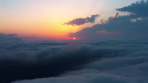 Aerial View of Clouds at Sunrise