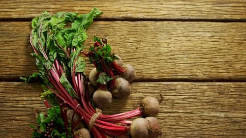 Close-up of kohlrabi on wooden table