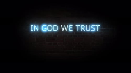 Neon Sign 'In God We Trust' Title Animation