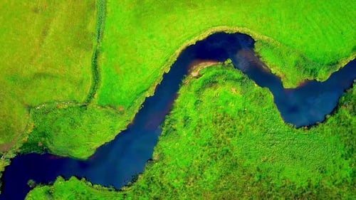 Aerial view of a river and landscape
