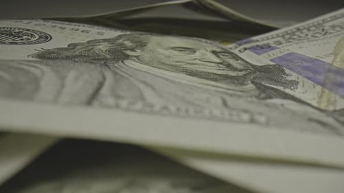 Close Up of US One Hundred Dollar Bills