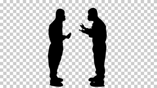 Silhouette Two doctors giving high five, Alpha Channel