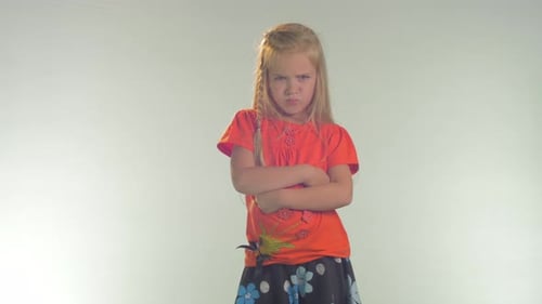 Girl refusing and frowning