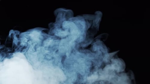 Abstract Smoke Rising on Black Background