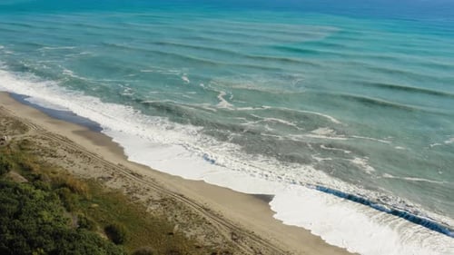 Aerial view of a rough sea