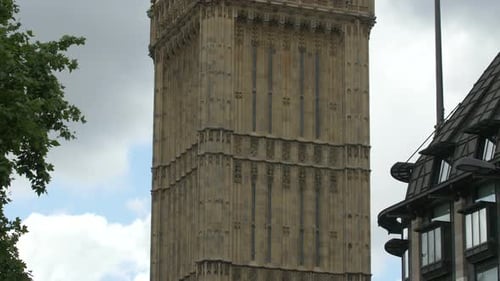 Tilt up of the famous Big Ben in London