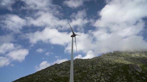 Green wind energy. Wind turbines, renewable energy.