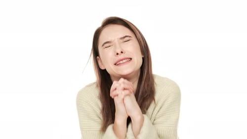 Young Woman Pleads With Hopeful Smile