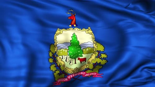 Realistic Waving Vermont State Flag Animation
