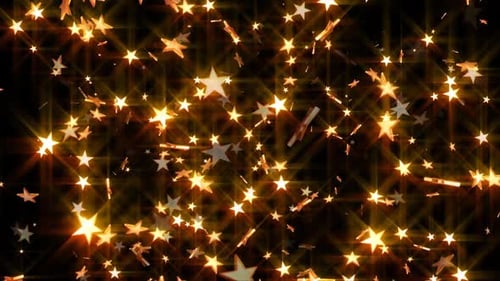 Sparkling Golden Stars Falling Celebration Background