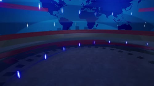 Hintergrund des virtuellen 3D-Nachrichtenstudios 4K